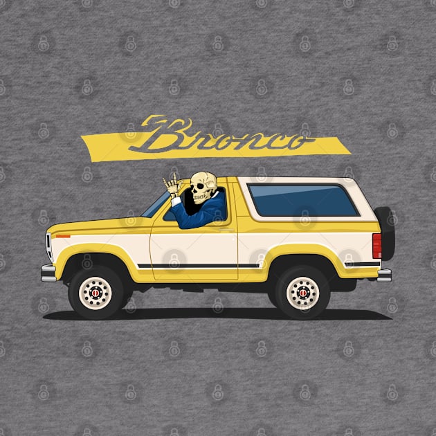 Truck bronco 1986 f150 xlt 4x4 skull metal yellow by creative.z